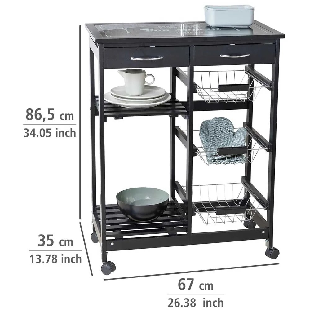 Carrello Pieghevole 3 Livelli - Per Cucina, Ufficio O Bagno (Bianco) - Foto 10