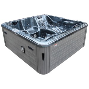 Spa extérieur Sonnenkönig Aruba noir, un spa fixe pour le jardin.