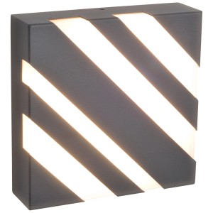 Applique murale LED moderne Siena, 20x20cm, anthracite/blanc, 18W, idéale pour salle de bain et salon.