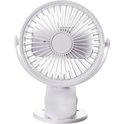 Miniventilatore da tavolo con clip-on Bianco Ø 10,6 cm