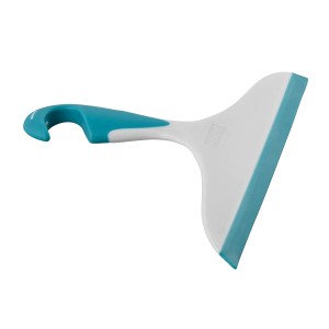 Wenko tergivetro doccia Loano azzurro, accessorio bagno con gancio per pulire le pareti doccia senza aloni.