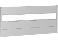 Biohort Wandpaneel Sichtschutz m. Acrylglas 200 cm x 90 cm Silber-Metallic