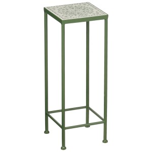Grüner Mica Decorations Beistelltisch Bologna aus Eisen mit Karomuster, 55x20x20 cm.