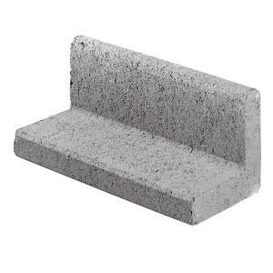 Bordure de gazon grise Kann, bordure de parterre en béton, 33x16,5x15cm, pour bordures de pelouse et parterres.