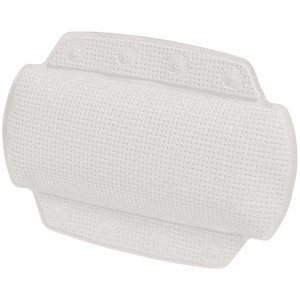 Cuscino cervicale bianco Spirella Alaska per vasca da bagno, 23x32 cm.