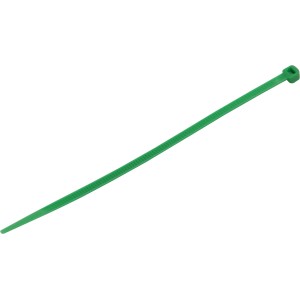 Serre-câble vert OBI, longueur 150 mm, pour regrouper câbles et fils.