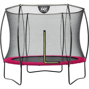 EXIT Silhouette Trampolino, D244cm, rosa con rete di sicurezza. Trampolino da giardino per bambini.