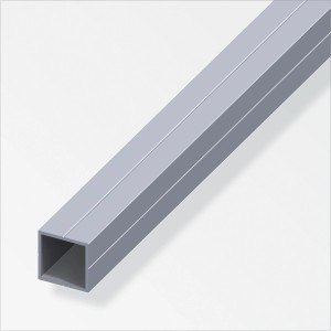 Tube carré Combitech, aluminium, brut, 23,5 mm, longueur 2,5 m.