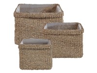 Beliani Blumentopf Rivuline 3er Set Beige