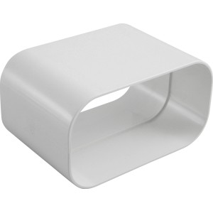 Connettore rettangolare bianco Marley System 125 in plastica per sistemi di canali piatti.