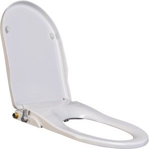 WC-doccia Popodusche NB14 bianco con coperchio aperto. Bidet con varie funzioni doccia.