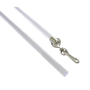 Gardinia bastone scorritenda trasparente, 75 cm, confezione da 2. Asta in plastica per binari per tende.