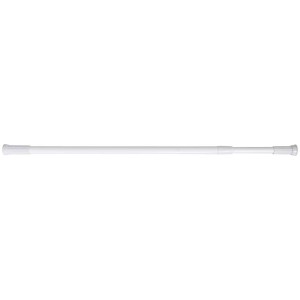 Barre de rideau de douche en aluminium blanc, extensible de 110 à 200 cm.