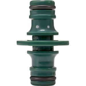 Raccord vert en plastique 1/2 pouce pour tuyaux d'arrosage et systèmes d'irrigation.
