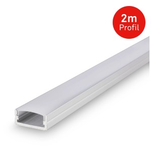 Profilo in alluminio Briloner, lunghezza 2 m, per strisce LED. Base per illuminazione indiretta.