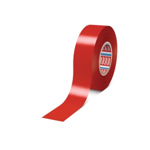 Rotolo di nastro isolante Tesa rosso, larghezza 50mm, per riparazioni e marcature.