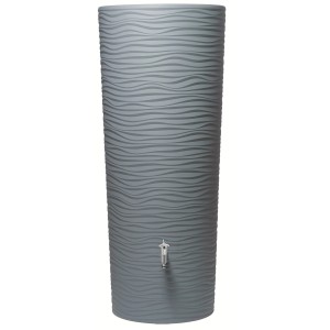 Serbatoio acqua piovana Natura 2in1 350 l Ocean con motivo a onde e rubinetto.