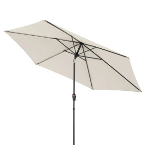 Doppler Mittelmastschirm myZone Auto Tilt, ca. 305 cm, naturfarbener Marktschirm mit Knickfunktion.