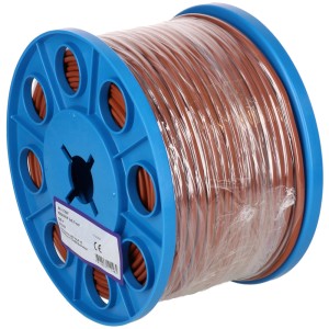Câble TDLF marron H03VVH2-F2X0,75 au mètre sur bobine bleue.
