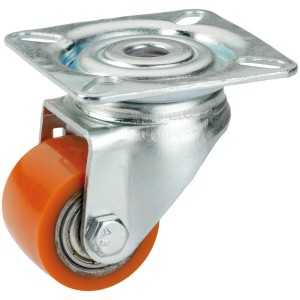Doerner + Helmer Schwerlast-Lenkrolle, Polyurethan, orange, Ø 3,5 cm.