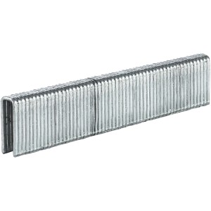 Graffette Einhell, 19 mm, 3000 pezzi, per cucitrici. Dettaglio di graffette a filo sottile in metallo.