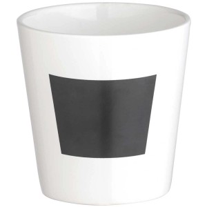 Pot à herbes aromatiques Wenko Waia, céramique blanche, Ø 13cm, avec zone ardoise.