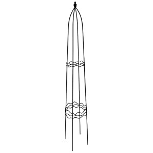 Tutore per piante a obelisco nero, rotondo, alto 160 cm, per piante rampicanti da giardino.