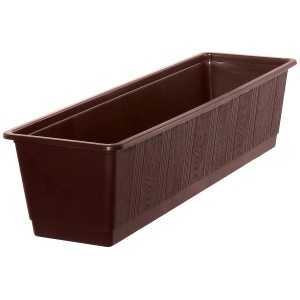 Jardinière standard Geli marron, env. 60 cm, avec structure en bois.