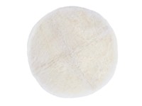 Schaffell Echtfell Sitzkissen rund Weiss ca. 34 x 34 cm