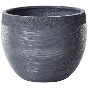 Pot de fleurs gris Beliani Zakros, Ø 50 cm, hauteur 39 cm.