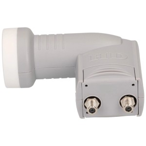 Schwaiger Digital Twin LNB gris pour systèmes multi-feed avec deux connecteurs F.