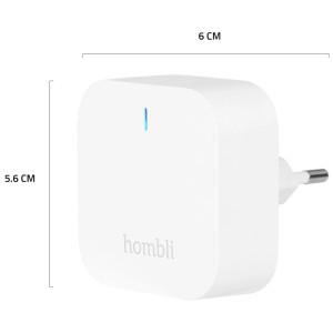 Weisse Hombli Bluetooth Bridge zur Verbindung von Smart Home Sensoren mit WLAN.