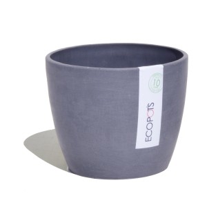 Pot de fleurs Ecopots Stockholm, gris-bleu, Ø 16cm, écologique et étanche.