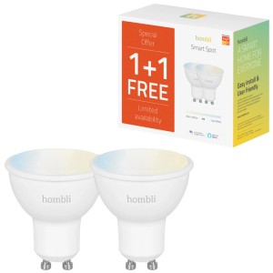 Due Hombli Smart Spot GU10 bianche, lampadine LED controllabili in confezione da 2.
