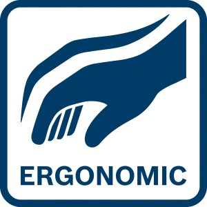 Symbol für ergonomisches Design des Bosch Professional Winkelschleifers GWX 18V-8.