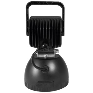 Lampada da lavoro a batteria Steffen nera (16 W) con maniglia e base magnetica.