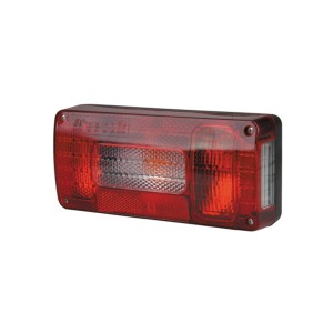 Fanalino posteriore sinistro Unitec per rimorchi auto, con luce posteriore, luce freno, indicatore e luce targa.