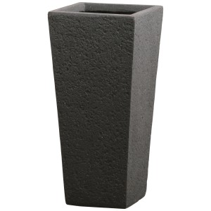 Pot de fleurs conique Calais anthracite en fibre d'argile pour l'extérieur.
