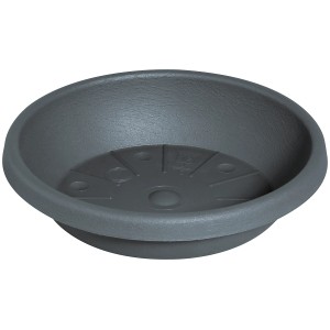 Sottovaso antracite Geli Cylindro, ca. Ø 13 cm, in plastica.