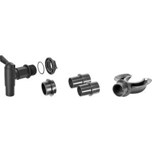 Waterform Set di collegamento per serbatoi d'acqua piovana, 5 pezzi, con raccoglitore d'acqua, accessori per punti di prelievo acqua.