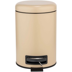 Cestino a pedale Wenko Leman in acciaio beige, 3 litri, con pedale e inserto removibile.
