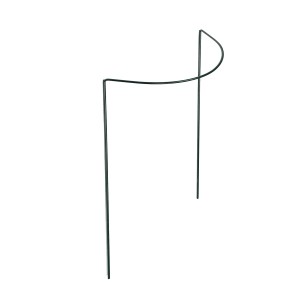 Supporto per arbusti semicircolare, 70 cm, in acciaio rivestito verde scuro, per sostenere le piante.