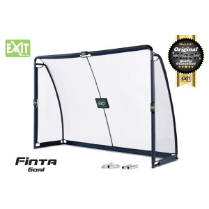 Porta da calcio EXIT Finta in acciaio nero (300x200cm) con rete e sistema di ancoraggio.