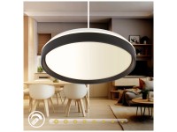 Brilo® Deckenleuchte Ijus RGBIC Schwarz Ø 48 cm / Höhe 8,5 cm / 44 W / 4'800 lm