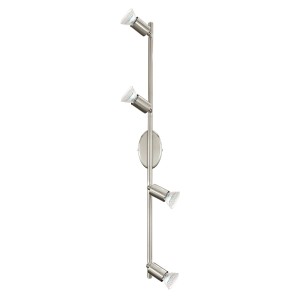 Eglo LED spot Buzz, 4 luci, nichel opaco, con lampadine a luce bianca calda.
