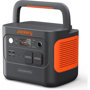 Jackery Powerstation Explorer 1000 Plus : Alimentation portable avec accents orange.