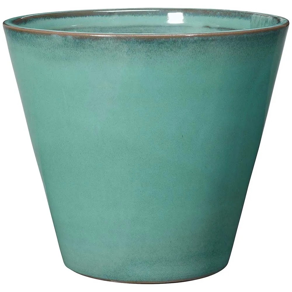 Deroma Pflanztopf Kinfolk Ton glasiert Trkis  23 cm / Hhe 20,5 cm