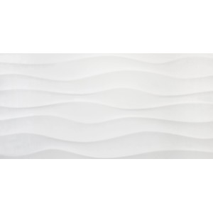 Piastrella da parete Alaska bianca opaca con struttura a onde, 30x60 cm, per interni.