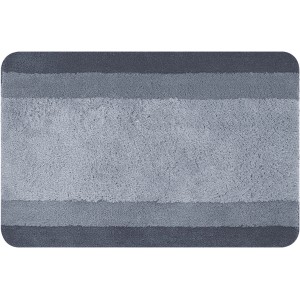 Tappeto da bagno grigio Spirella Balance, 60x90 cm, con motivo a righe. Tappetino lavabile per il bagno.