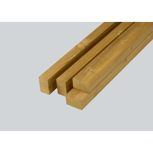 Structure porteuse OBI Thermokiefer pour lames de terrasse, bois pour la construction de terrasse.